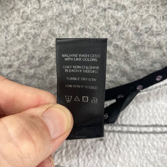 Ali Miles Top Womens Small White Striped Tunic Roll Tab Sleeve Pockets Stretch - Picture 7 of 11